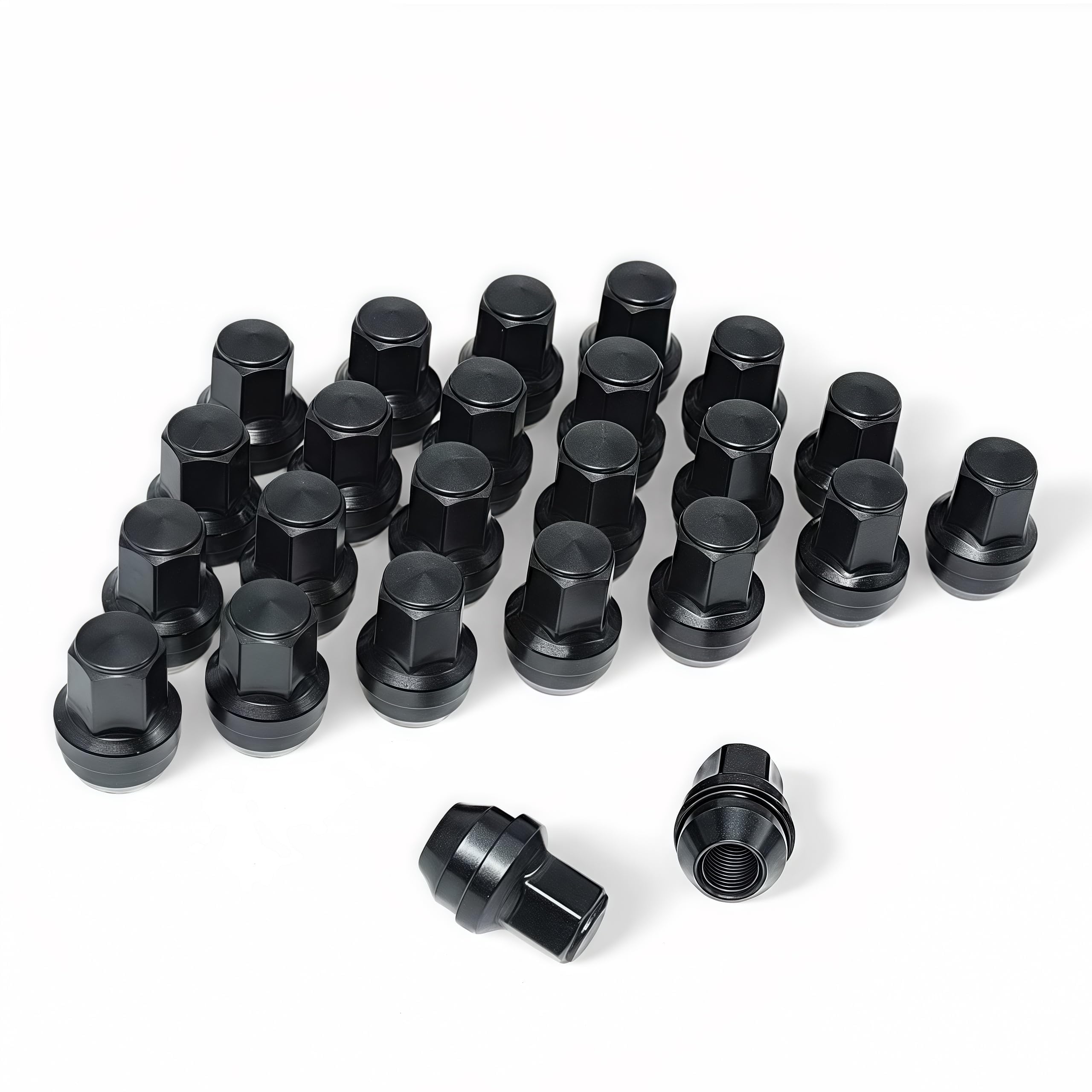 Tuercas de llanta M14 x 1.5 para Ford F150 y Expedition 2015 a 2022 en cromo negro sólido 7