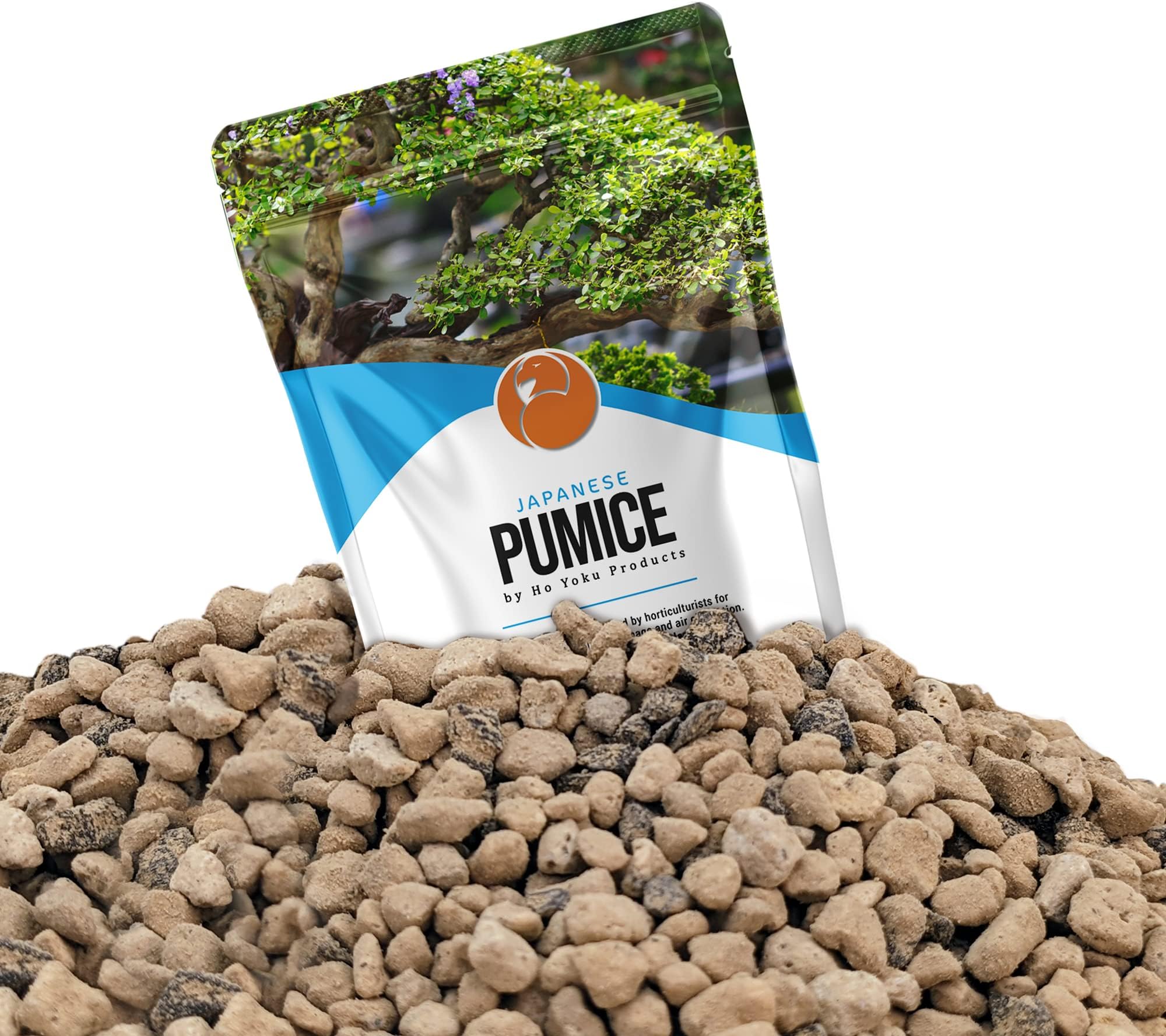 Ho Yoku Pumice for Plants, 2.25 Quarts Japanese Pumice Rock, Tan in Color Soil Additive for Succulents, Cacti, Bonsai, Horticultural Bonsai Pumice Stone