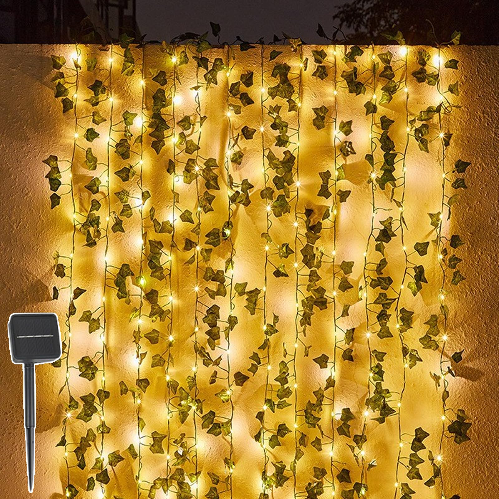Solar Fairy Lights Outdoor, Watermelon Leaves Rattan Fairy Lights Outdoor, IP65 Weatherproof 8 Modes LED Fairy Lights, Solar Fairy Lights Outdoor Weatherproof for Garden, Balcony, Patio, Party (2 m 20