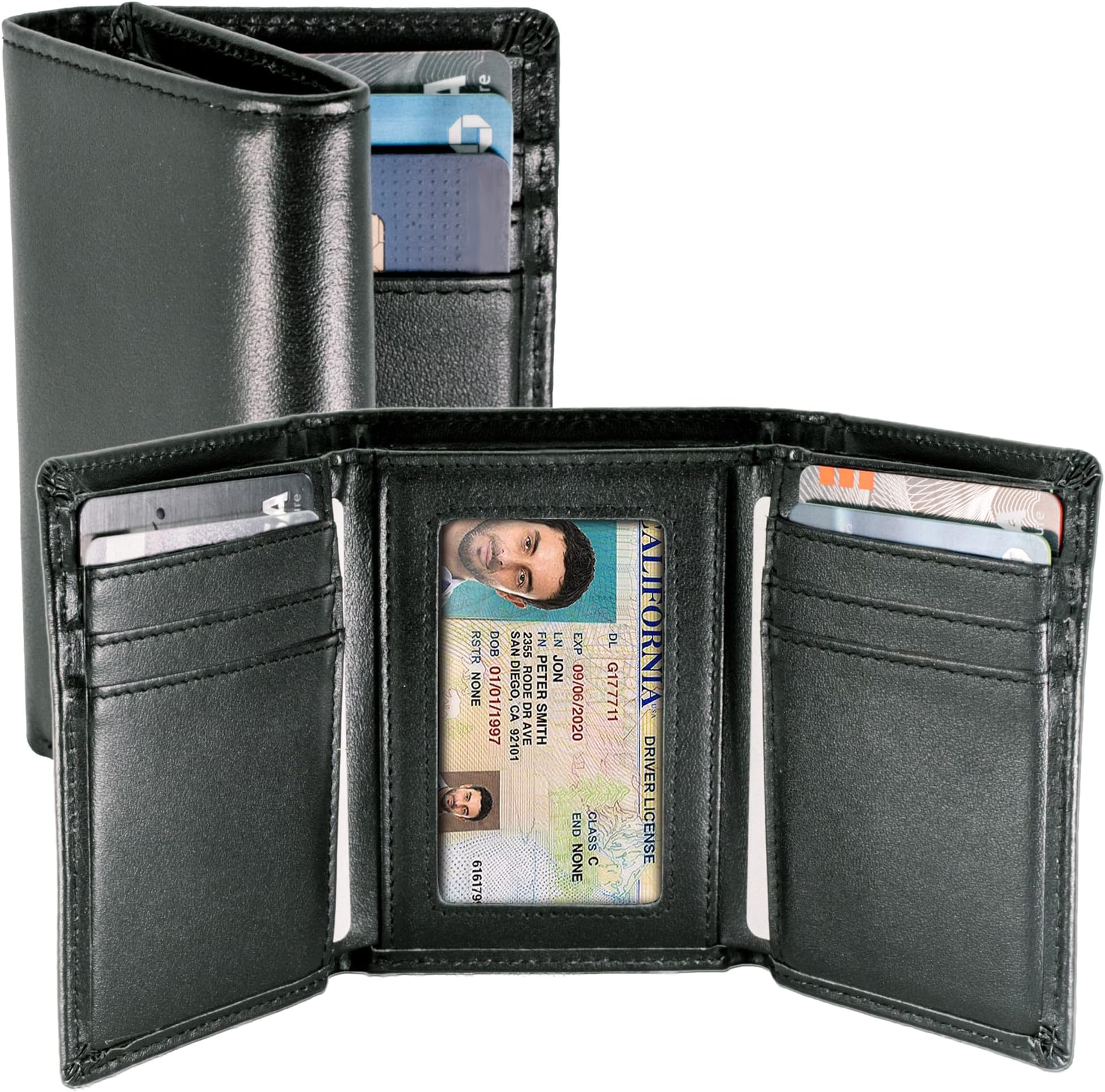 Top Grain Leather Trifold Wallet for Men | Ultra Strong Stitching | Handcrafted Argentinian Leather | RFID Blocking | Extra Capacity Trifold Wallet |Thin and Sophisticated Tri-Fold Design
