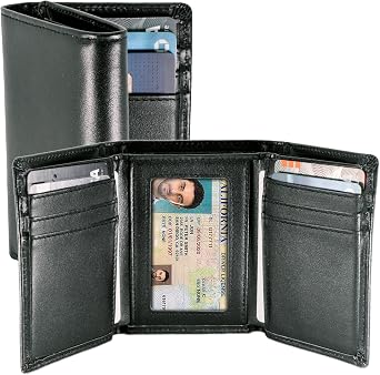 Top Grain Leather Trifold Wallet for Men | Ultra Strong Stitching | Handcrafted Argentinian Leather | RFID Blocking | Extra Capacity Trifold Wallet |Thin and Sophisticated Tri-Fold Design