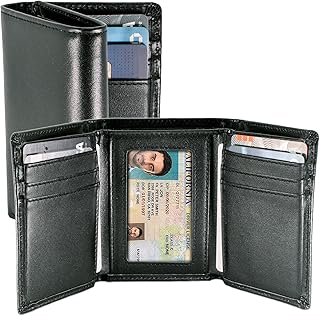 Top Grain Leather Trifold Wallet for Men