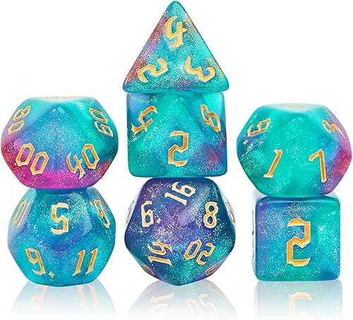 Miniatura 4 de DND - Juego de dados poliédricos con una bolsa de dados negra para D&D RPG MTG, juegos de mesa, RPG, dados poliédricos para juegos de mazmorras y