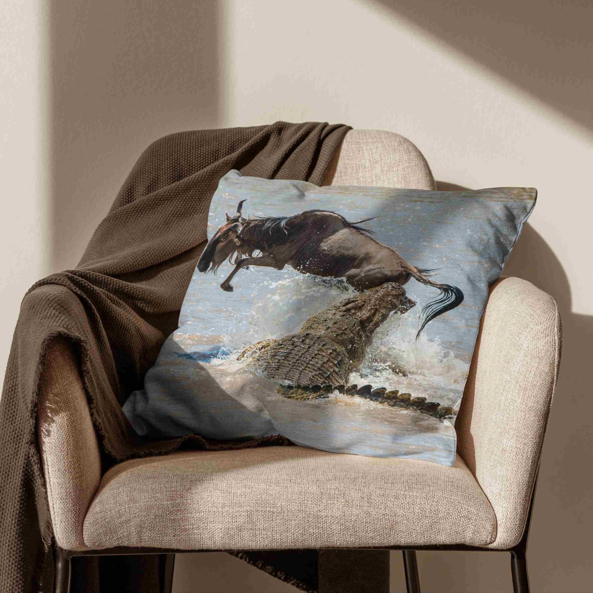 Lino Federe Cuscini Soggiorno Fodera per Cuscino Letto 50x50cm, Natura del Coccodrillo Copricuscini Grandi Federa Cuscino Panca Giardino Divano da Salotto 4Pcs