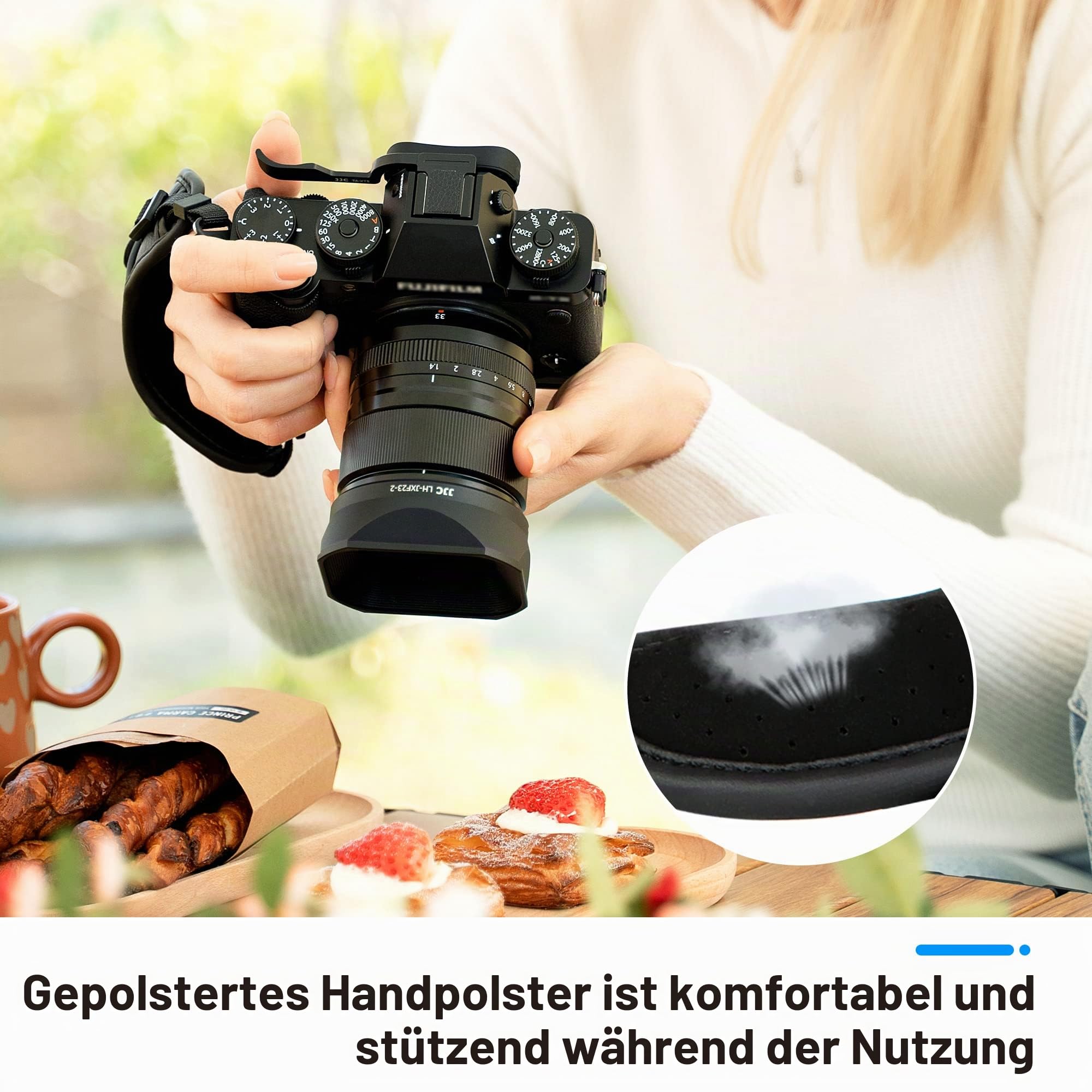 JJC Handschlaufe für DSLR Kameras Canon Nikon(mit Arca Swiss Type Platte)