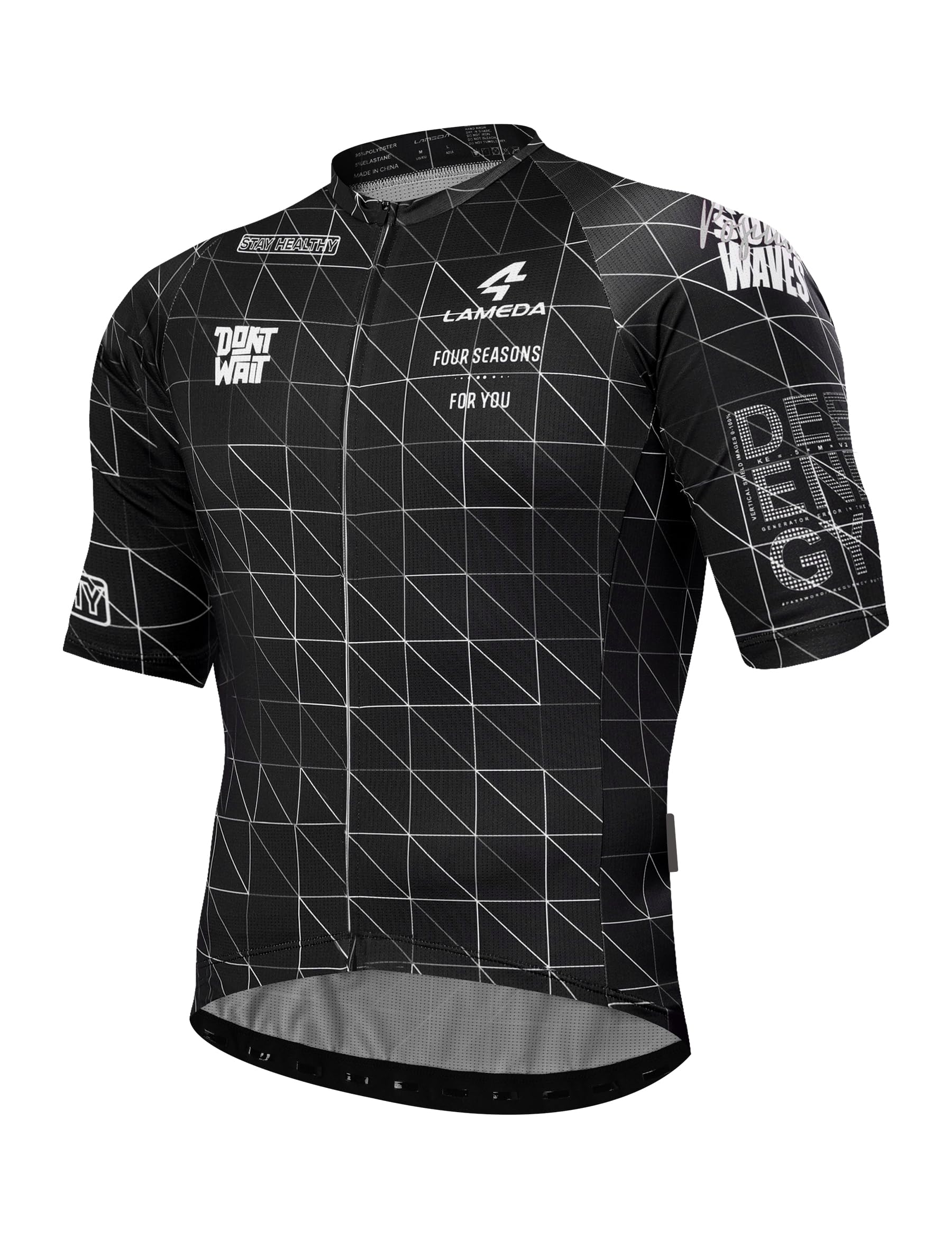 LAMEDA Men's Cycling Jersey Breathable Lightweight Bike Jersey for Men Cycling Short Sleeve Elastic Road Bike Shirt