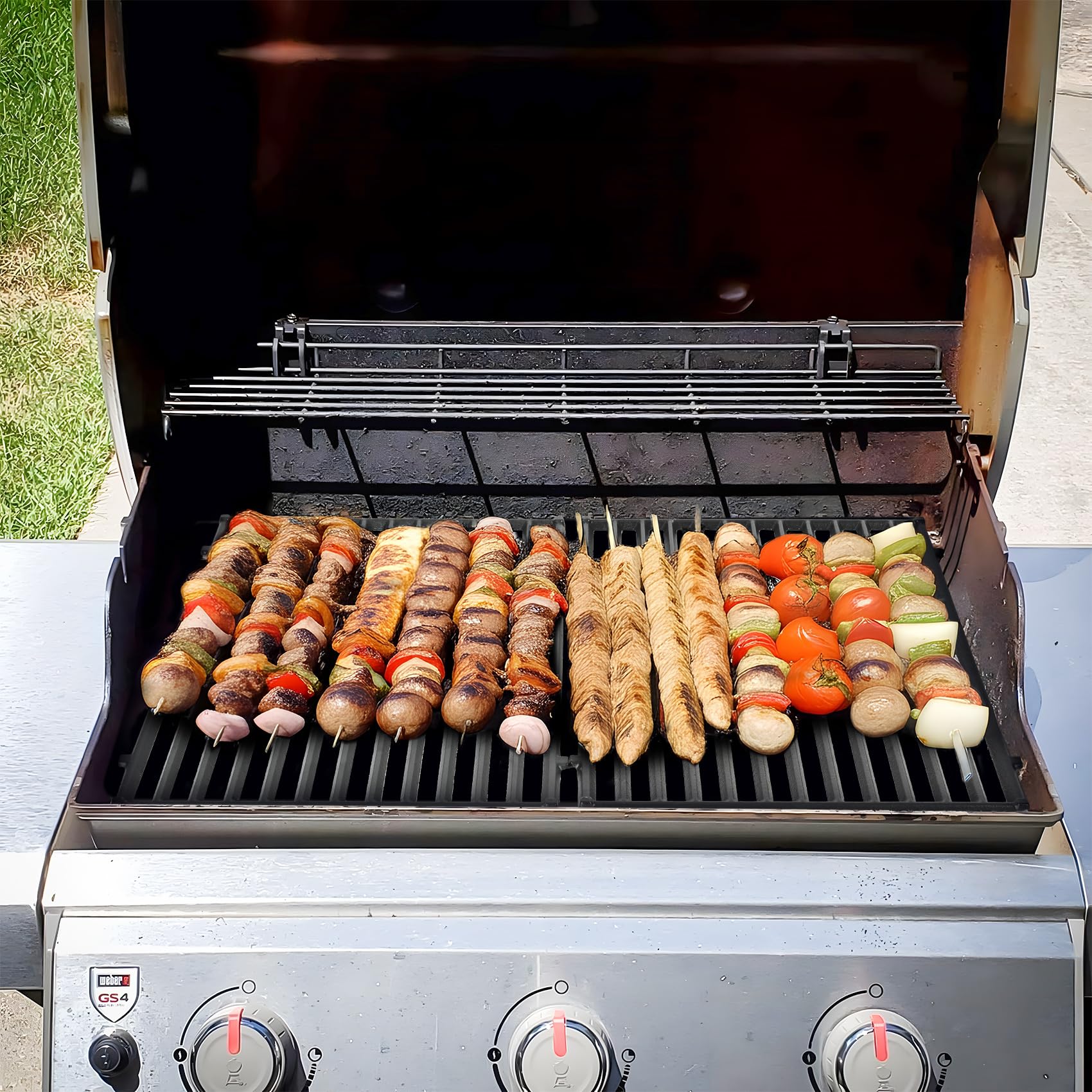 onlyfire Griglia di Cottura in Ghisa per Griglie a Gas Weber Genesis Serie 300, Genesis E/S-310/320/330, EP-310/320/330 (2007-2016), Griglia di Ricambio per Weber 7528