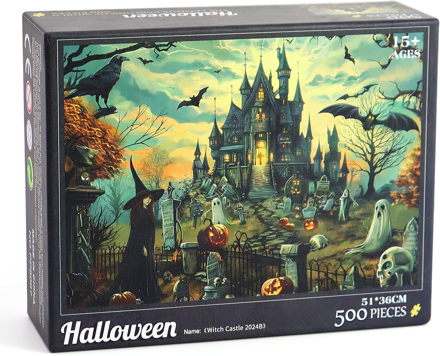500 Piece Jigsaw Puzzle for Adults- The Witch's Castle’ - 14" x 20”,Unique Halloween Present Suitable for Adults