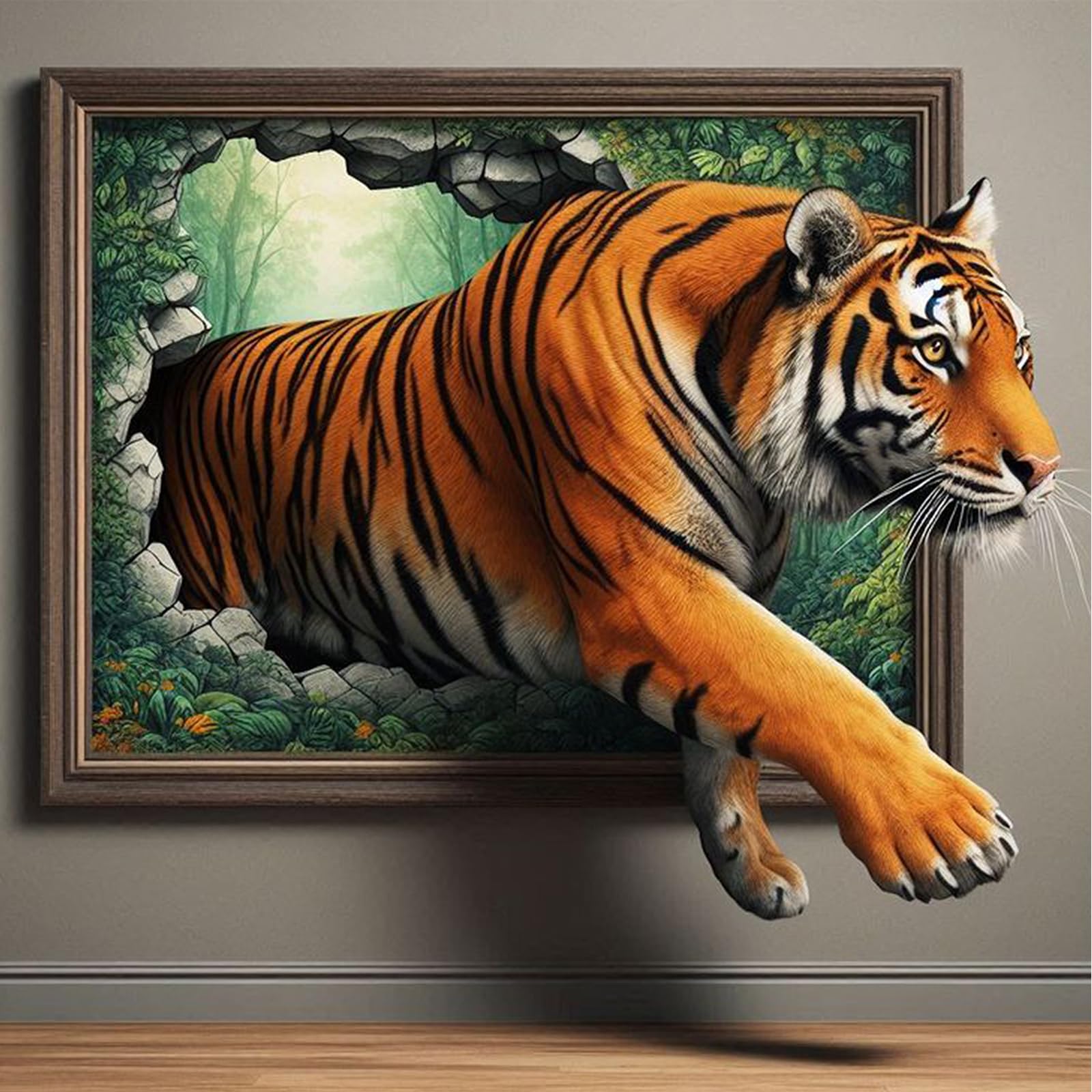 GHHKUD Tiger Diamond Art Kits for Adults, 5D Animals Diamond Painting Kits for Adults Beginners, DIY Full Drill Diamond Gem Art Stitch Canvas Painting Pictures for Home Decor, 30x30CM