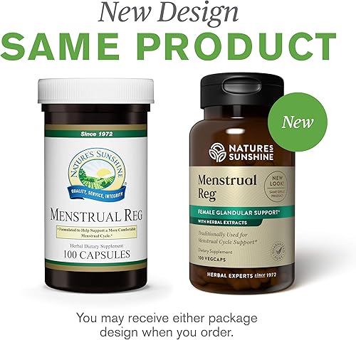 Miniatura 2 de Nature's Sunshine Menstrual Reg, 100 cápsulas, Kosher Suplemento de hierbas ayuda a mantener el equilibrio hormonal y promueve un ciclo menstrual