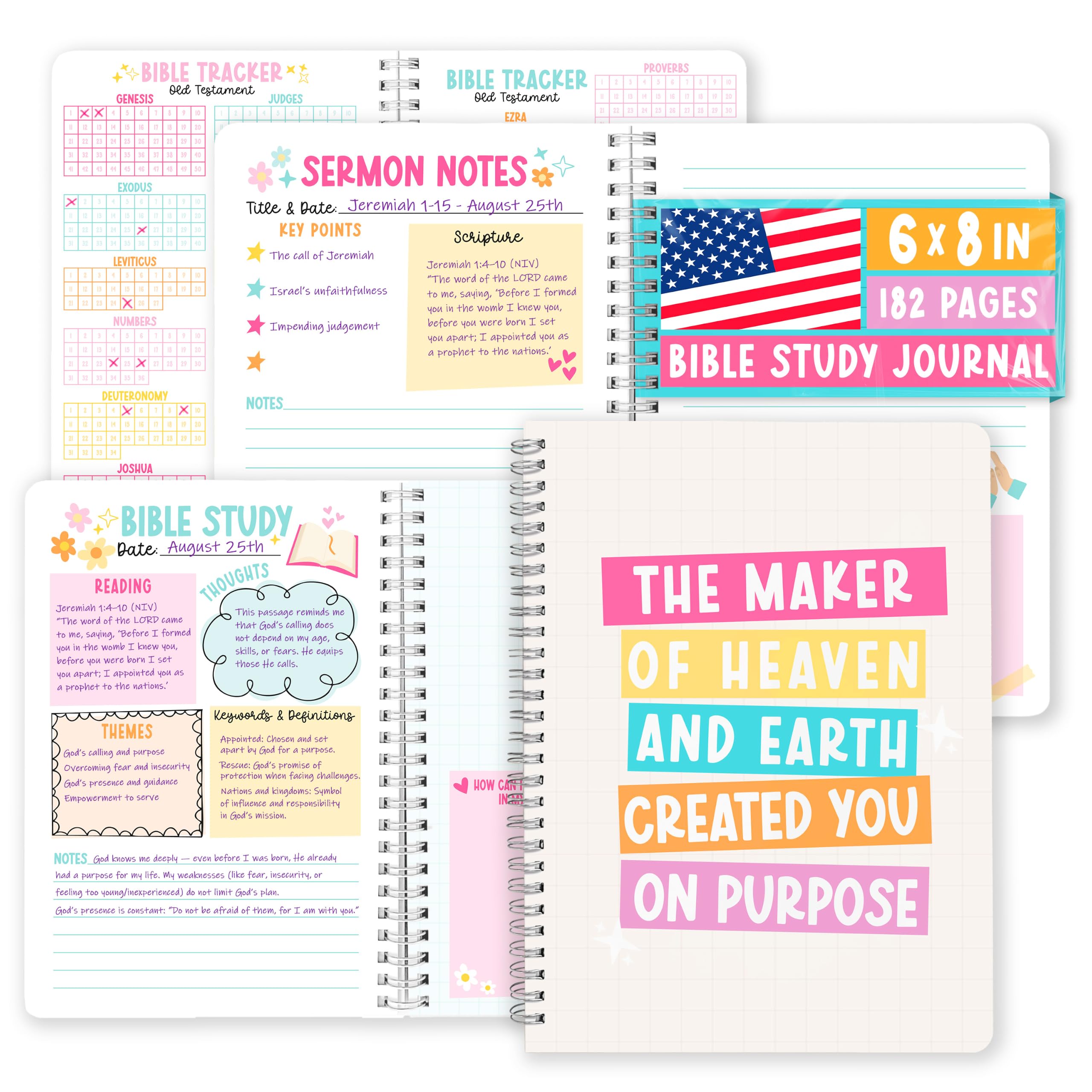 Guided Bible Study Journal For Women - Bible Journal For Men, Church Notes Notebook, Church Notebook For Taking Notes, Christian Gifts For Men, Doodle Faith Planner — image 1