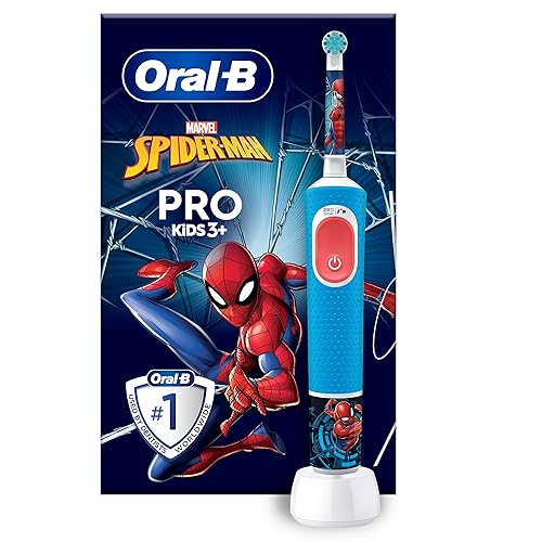 Oral-B Spazzolino Elettrico Ricaricabile Pro Kids Marvel Spiderman, 1 Testina, per Bambini da 3 Anni in Su, 1 Spazzolino