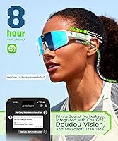 Vista 3 de Lentes inteligentes AI con cámara 4K, gafas de grabación de video con cámara, gafas de sol deportivas polarizadas con estabilización EIS
