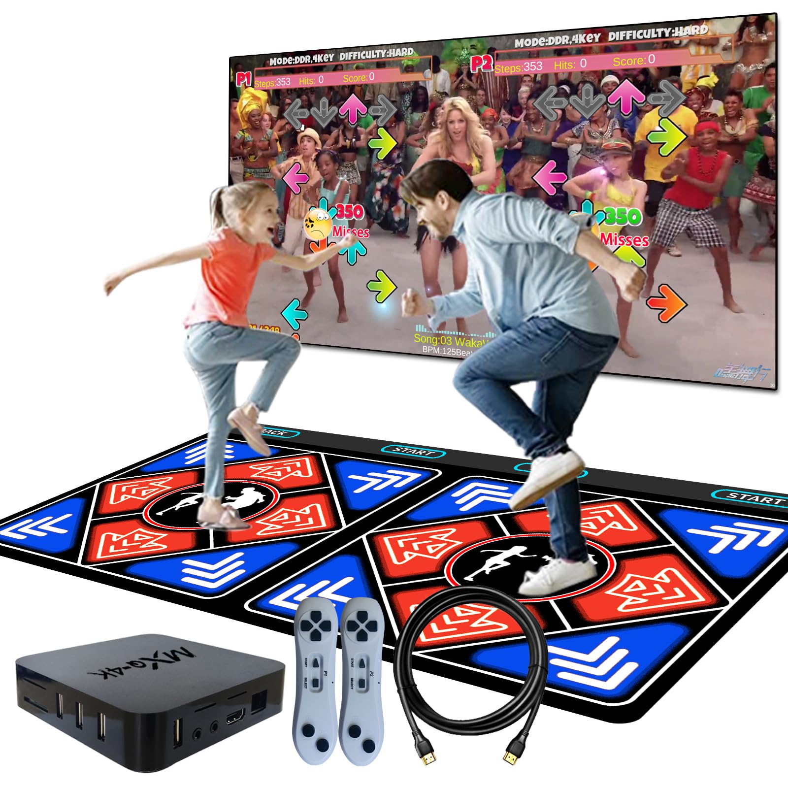 YRPRSODF Alfombra de baile para niños y adultos, alfombra de danza de franela para niños y niñas, alfombra de baile de TV para ejercicio y juegos, juego familiar, idea de regalos de cumpleaños de