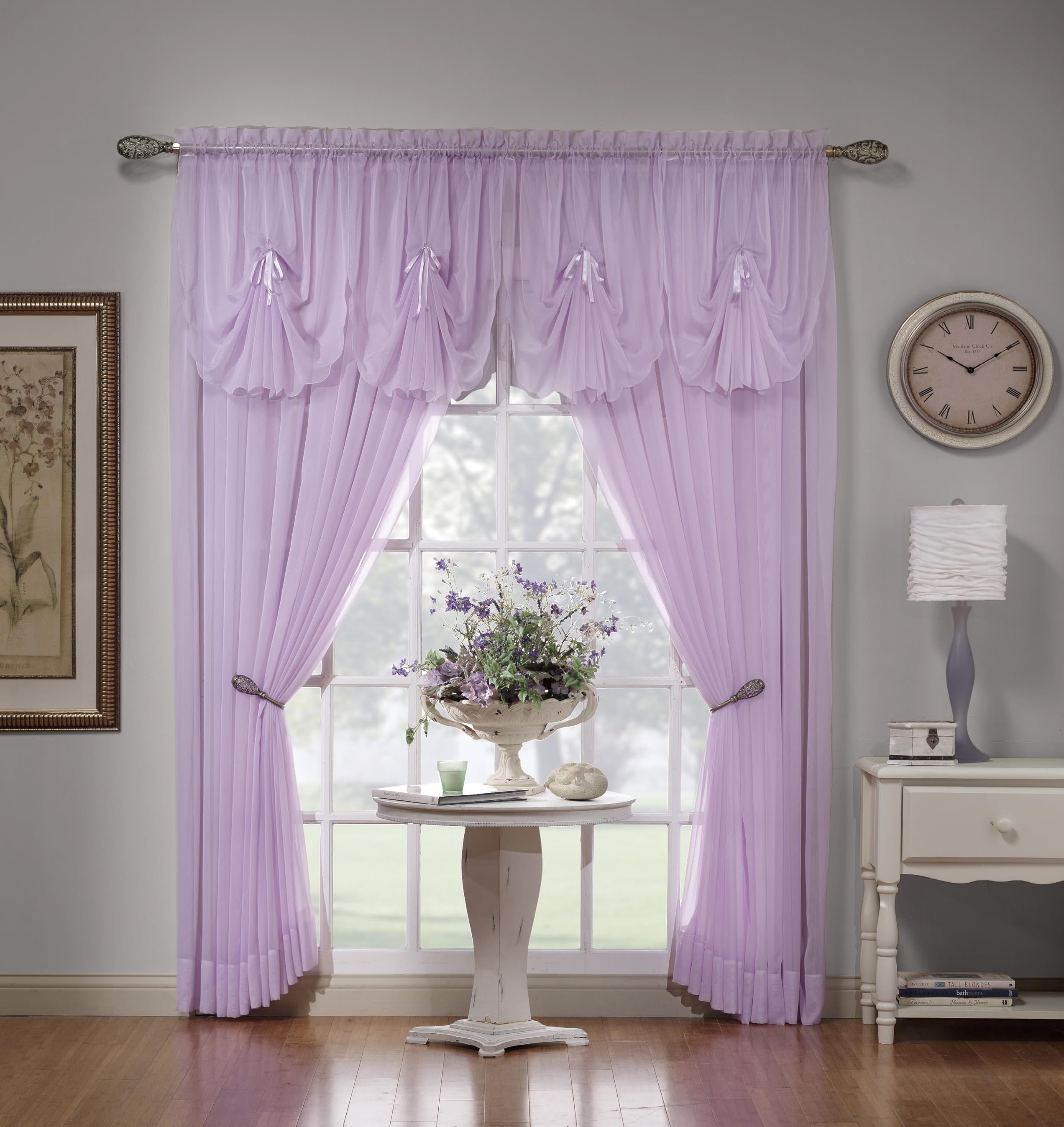 Today's Curtain Emelia Original Voile Panel 84", Lilac, 60"W x 84"L โ image 1