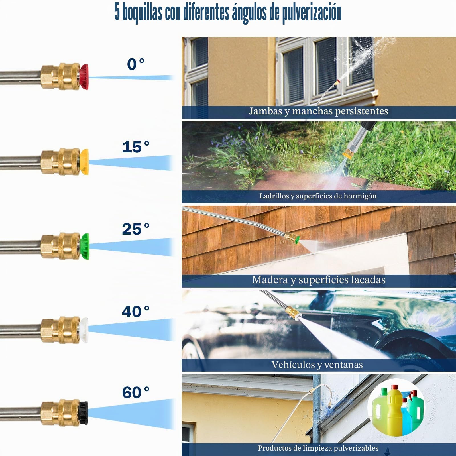 RELAX4LIFE Varillas de Extensión de 5,5 M para Hidrolimpiadora, Tubo de Chorro Telescópico, Limpiador de Alta Presión con Boquilla, Lanza Telescópica, Mango Telescópico con Correa de Sujeción