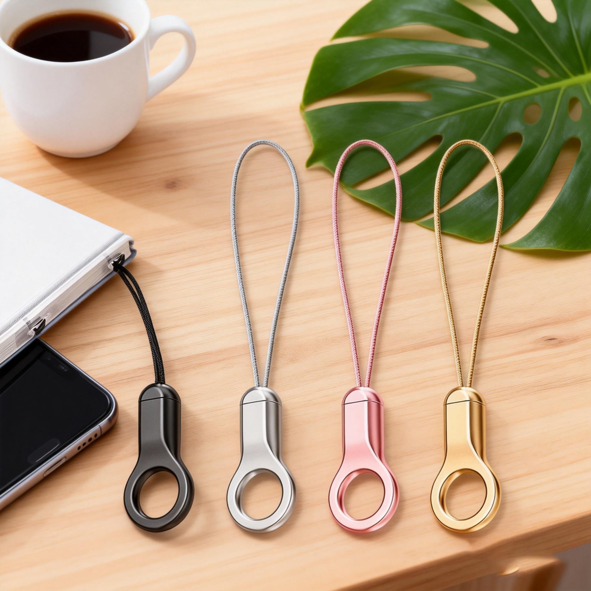Phone Tether Tab & Cell Phone Charms Split Ring Strap 360° Swivel Clip Ultra Thin Stainless Steel Universal Lanyard Patch Cords DIY String for All Phone Cases Hanging USB Drive Keychain Accessories — view 5