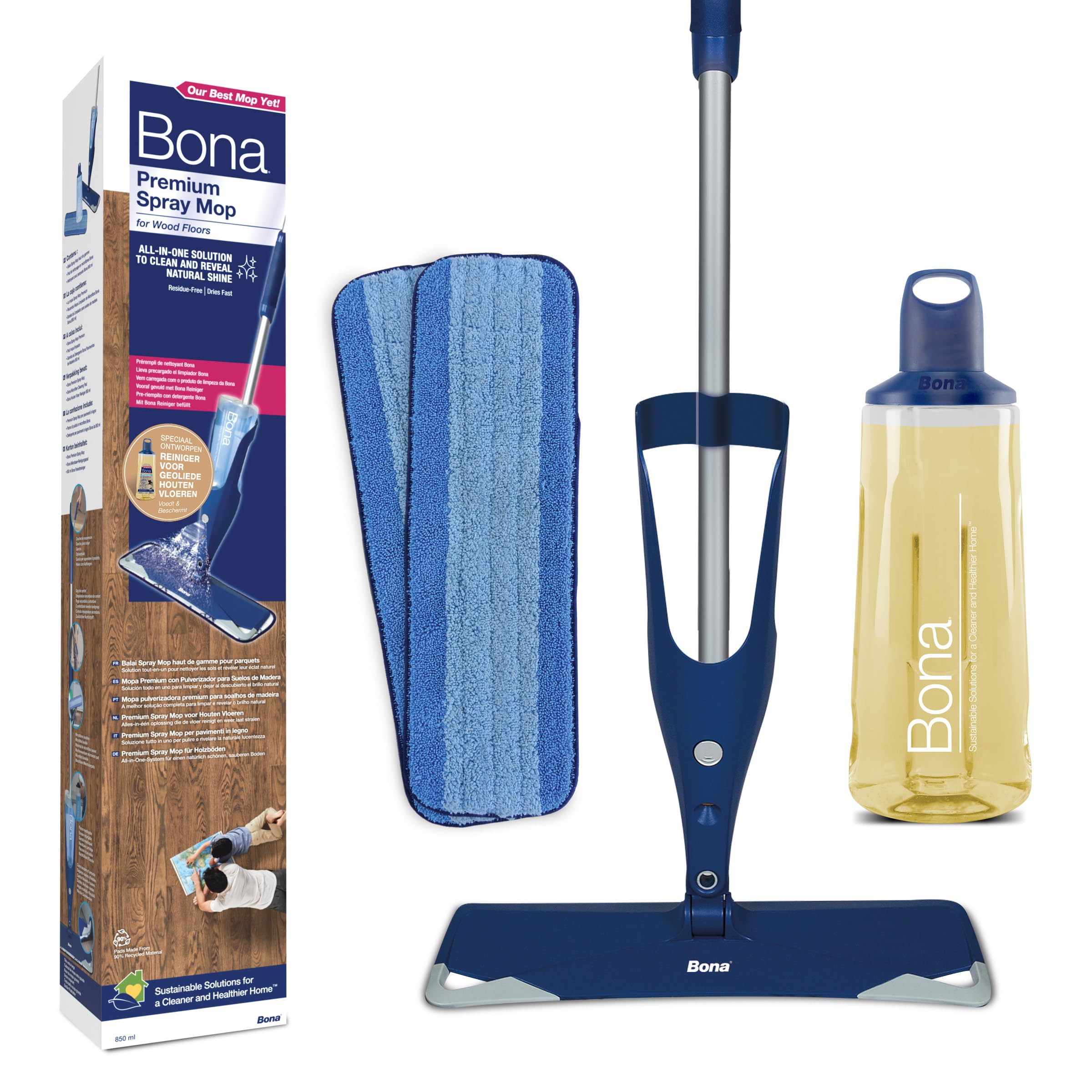3 Panni In Microfibra Sostitutivi Per Scopa Bona - Riutilizzabili, Lavabili, Per Pavimenti In Legno E Superfici Dure (45,7 Cm) - 3
