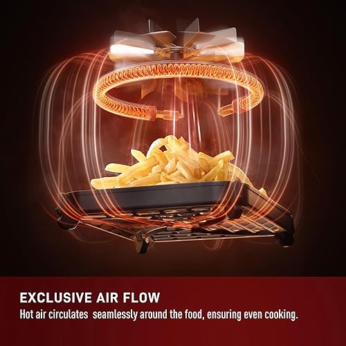 Miniatura 4 de T-fal Freidora de aire infrarroja, 2 veces más rápida que el calentamiento tradicional*, Combo de horno tostador con freidora de aire grande,