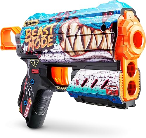 Miniatura 2 de X-Shot Skins Flux Blaster con 16 dardos  Beast Out Skin (paquete de 2) por ZURU, fácil recarga, tecnología de dardos de bolsillo de aire, pistola de