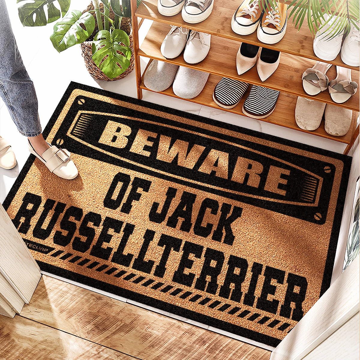 Tapis de couloir Jack Russell Terrier et paillasson d'entrée intérieure 40 x 60 cm