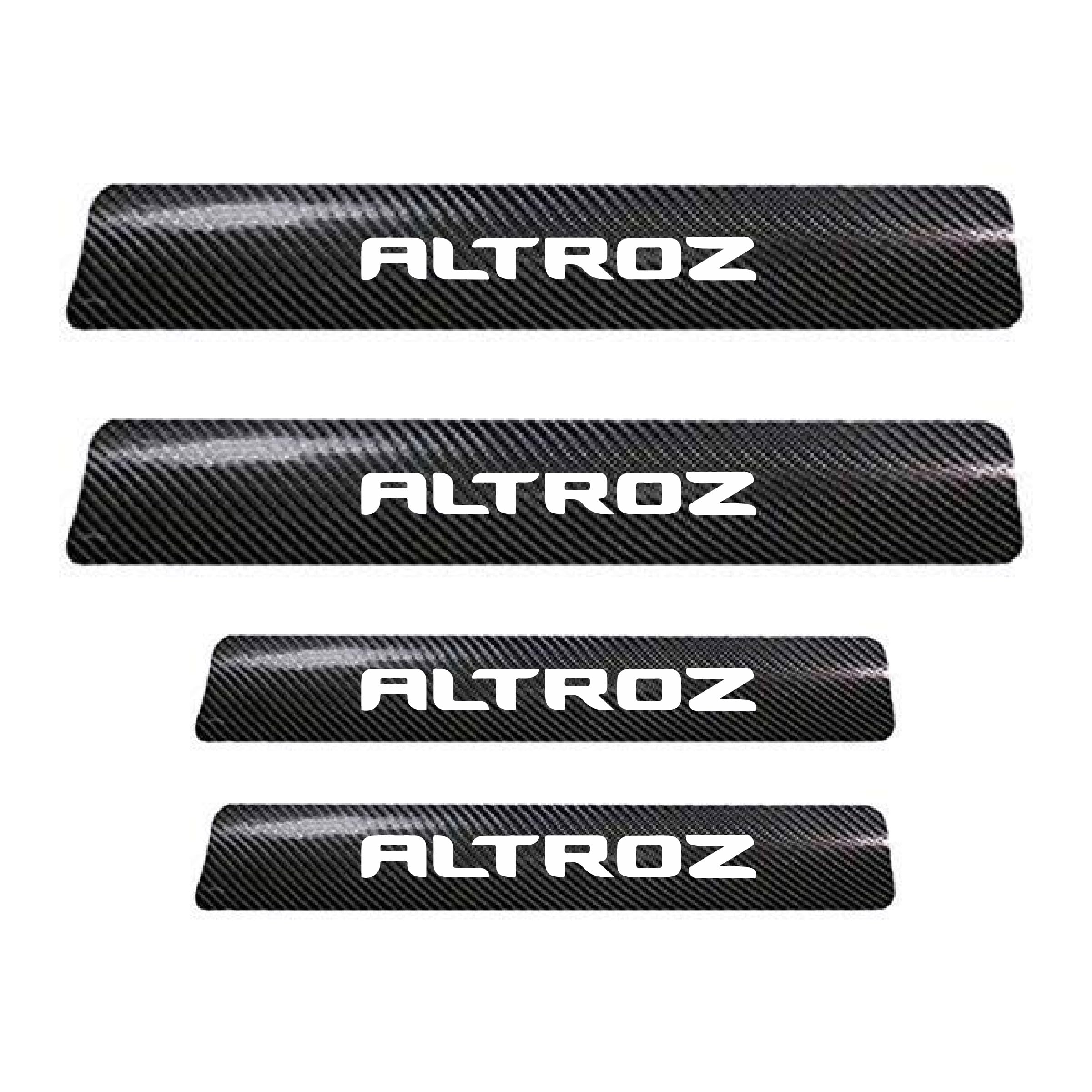 ISEE 360 4 PCS Anti-Scratch Door Sill Car Stickers Compatible for Altroz Car Exterior Sill Guard Protector Carbon Fiber Vinyl Sticker (White)-picture-14
