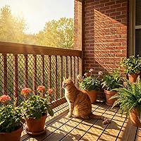 Vista 5 de Rollo de malla de alambre de plástico, 15.7 pulgadas x 50 pies, malla de alambre de plástico para pollo, barrera de valla floral para balcón