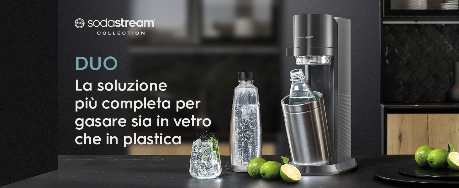 SodaStream Duo Blanc Megapack - Machine à Eau Gazeuse Avec Cylindres Quick Connect Et Bouteilles - Neuf
