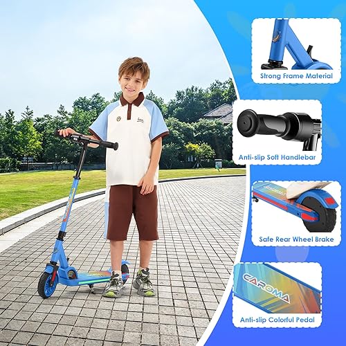 Miniatura 8 de Caroma Electric Scooter for Kids Ages 6-14, 250W180W150W Motor & 15 Mph, 85 Mins Ride Time, Adjustable Height & Speed, LED Display, Kids Electric