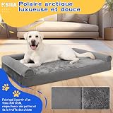 KSIIA Cuccia Cane Interno Taglia Grande XXL Cuccia, Grigio 121x76x18cm - 7