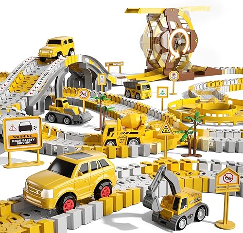 Juguetes de pistas de carreras, regalos para niños de 2, 3, 4, 5 años, 299 piezas de pistas de carreras de construcción, juguetes para niños, 6
