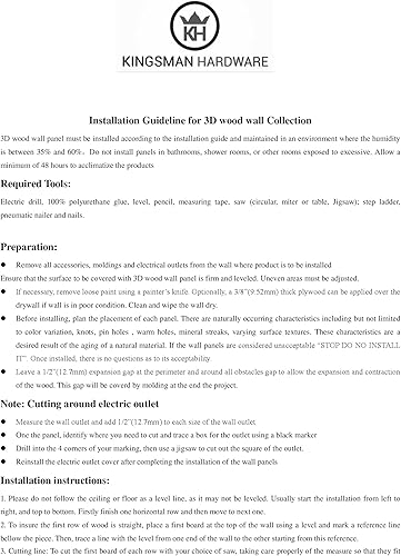 Miniatura 7 de KH KINGSMAN HARDWARE Paneles de madera maciza de granero de pino natural recuperado en 3D, 9 paneles, cubiertas de 10.4 pies cuadrados por caja