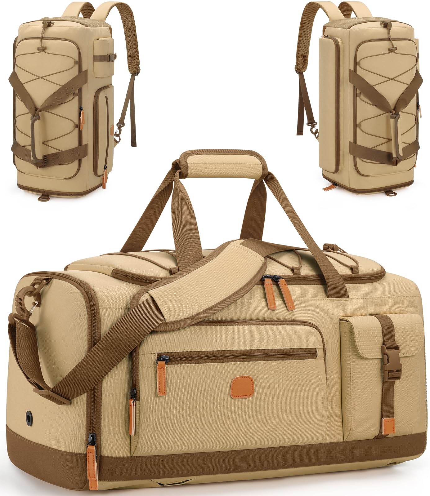 Gym Bag for Men and Women with Shoe & Laptop Compartment, 3-in-1 Sports Travel Duffel Bag Anti-Theft Weekender Carry-On Backpack for Airplane &