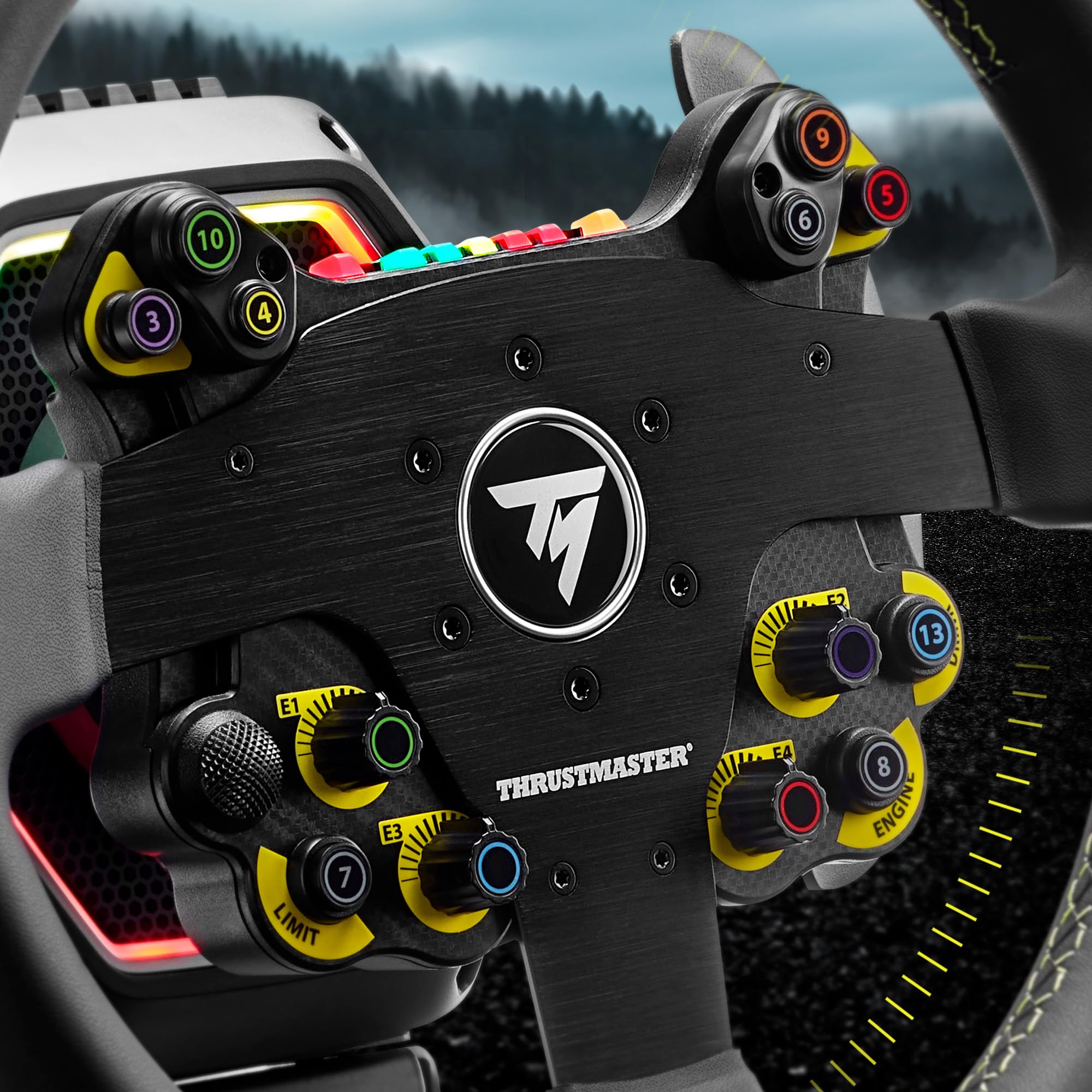 Thrustmaster EVO Racing 32R Pelle - Volante rotondo rivestito in pelle con mozzo staccabile, per PC e console