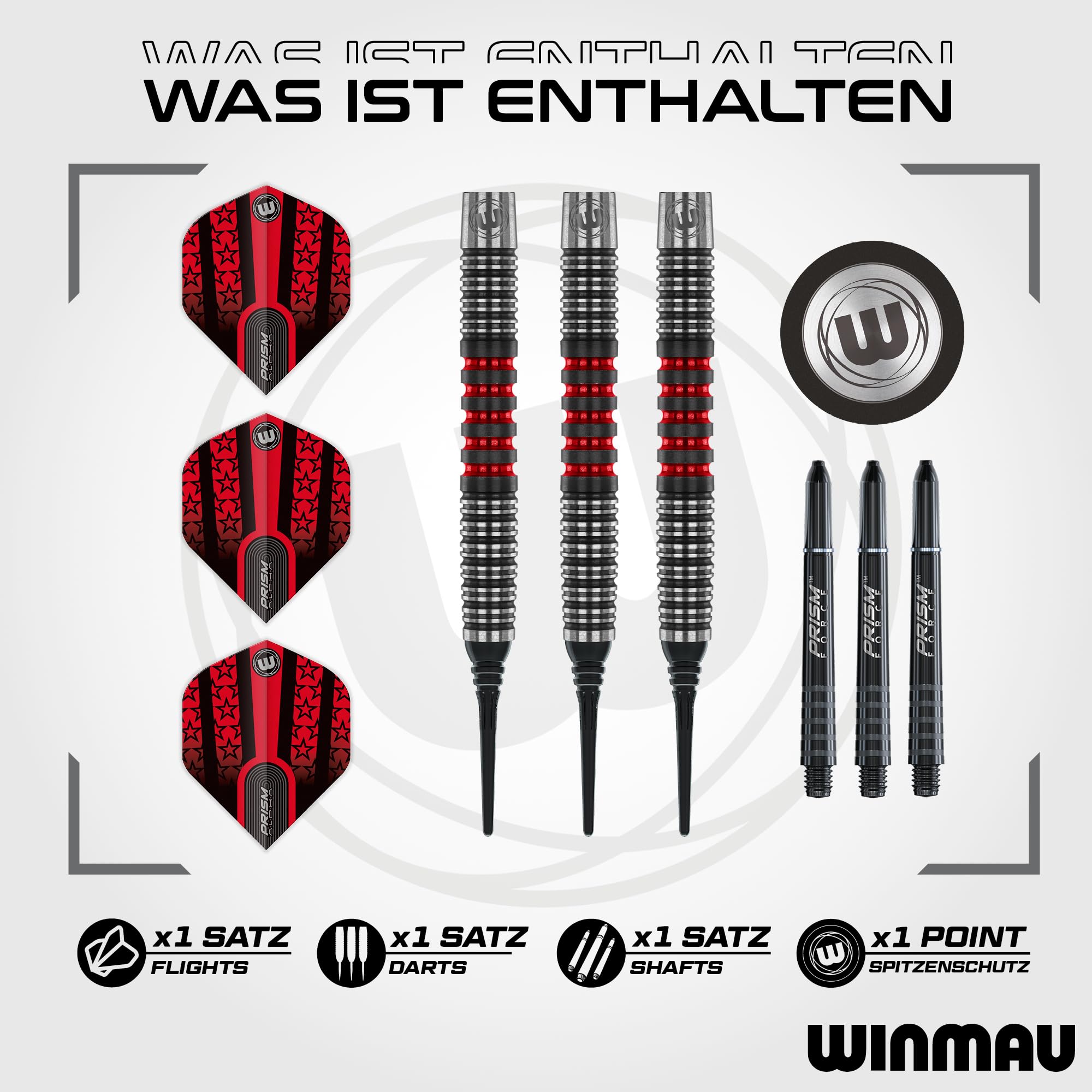 WINMAU Darts - Joe Cullen Special Edition Dartpfeile – 90% Tungsten Profi Dartset mit Dartflüge & Dartschäfte – Softdarts in 18g, 20g & Steeldarts 21g, 22g, 23g, 24g, 25g