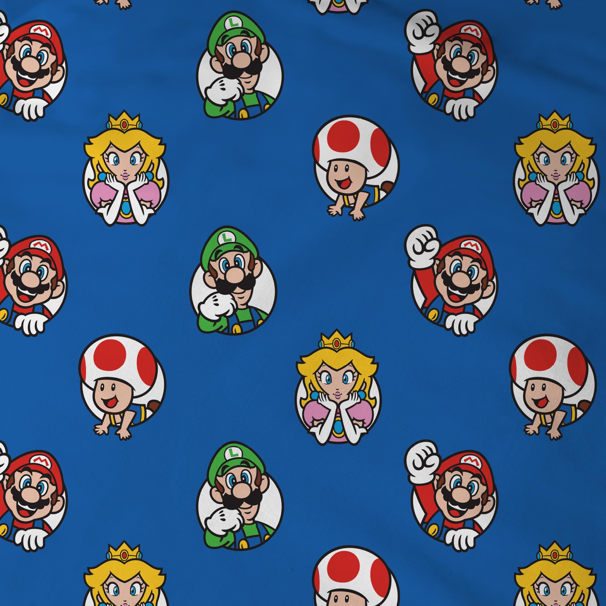 Mario Friends Parure de lit imprimée 100% coton - Licence officielle