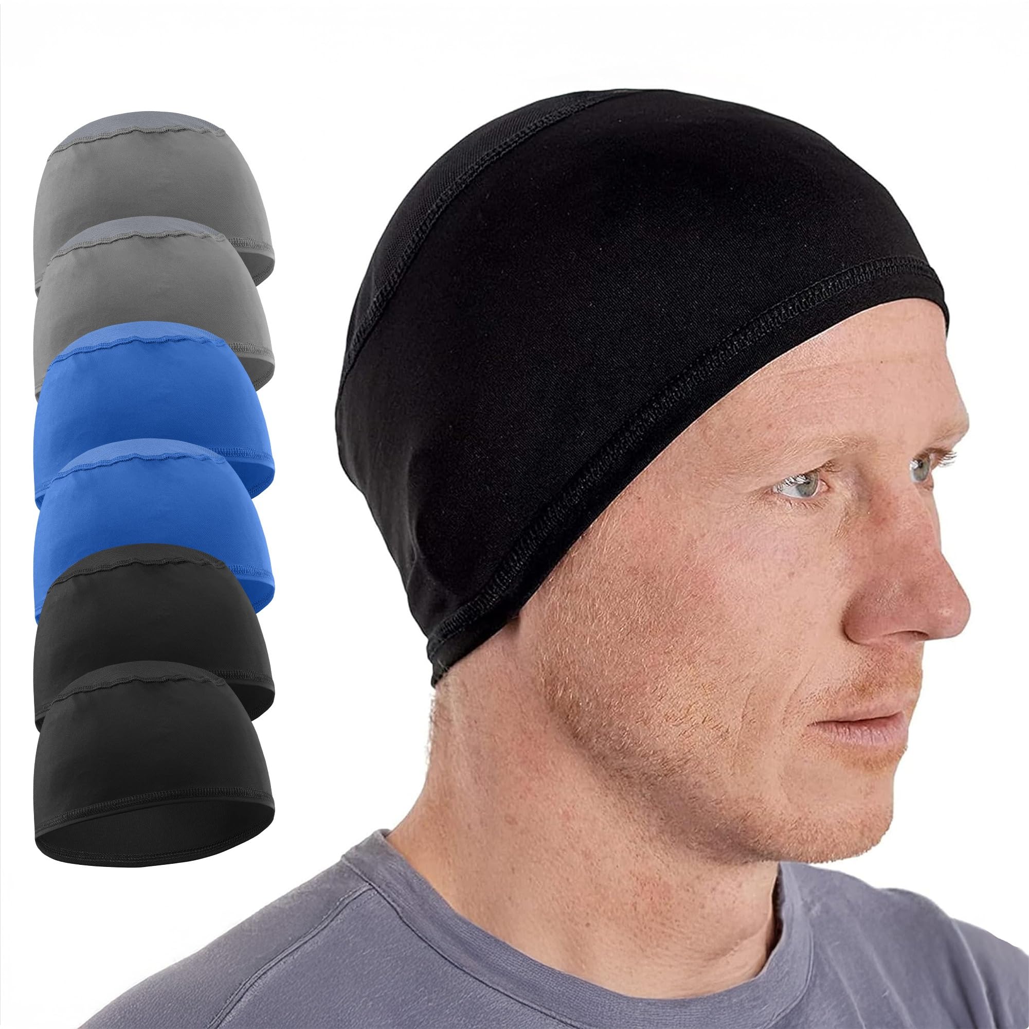 Tough Headwear Skull Cap - Skull Caps for Men - Motorcycle and Bike Helmet Liner - Hard Hat Cooling Hats - No Sweat Head Caps
