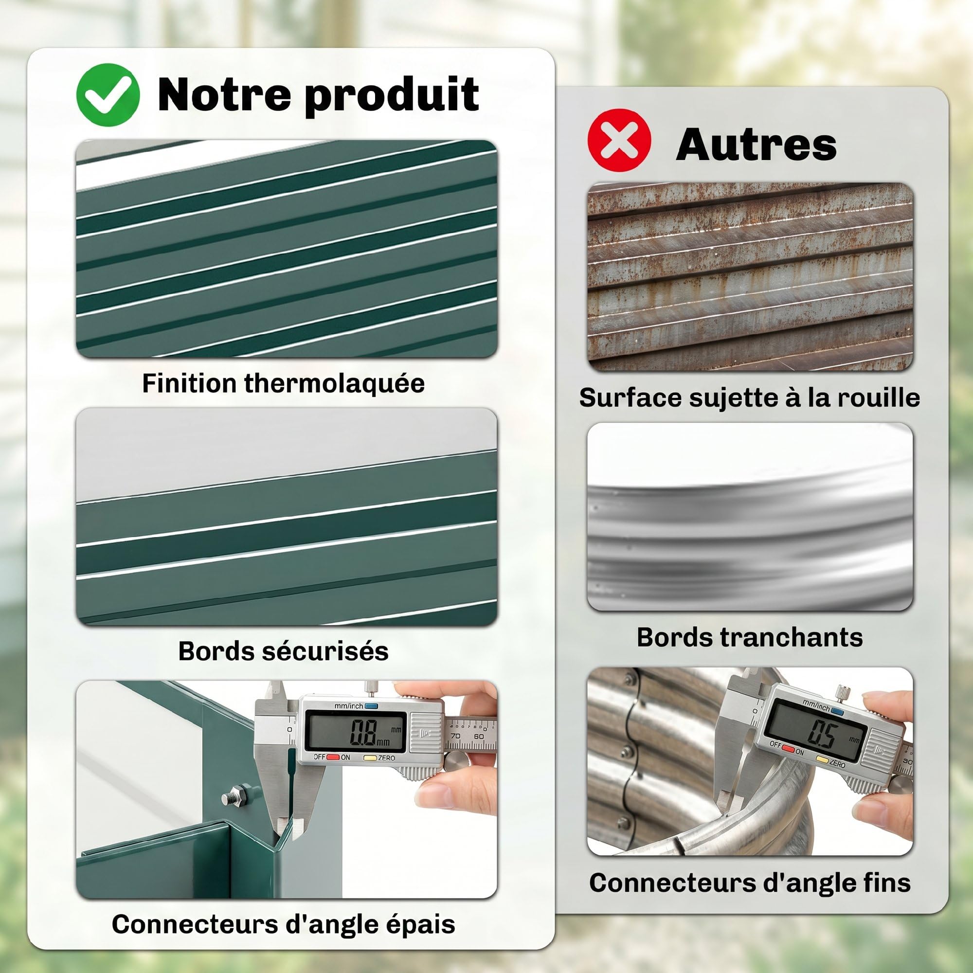 Outsunny Carré Potager en Métal Modulable 241x90,5x30cm Vert Foncé | Potager Surélevé, Acier Galvanisé, Jardinière Extérieur Anti-Rouille, pour Légumes et Fleurs