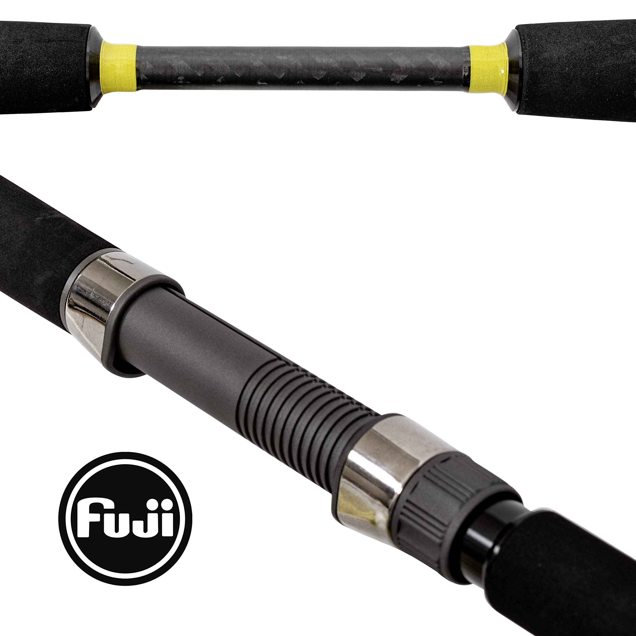 Black Cat Premium - Canna da pesca Solid Fun Yellow in carbonio con 30 tonnellate, peso 30 – 180 g, colore: Nero/Giallo