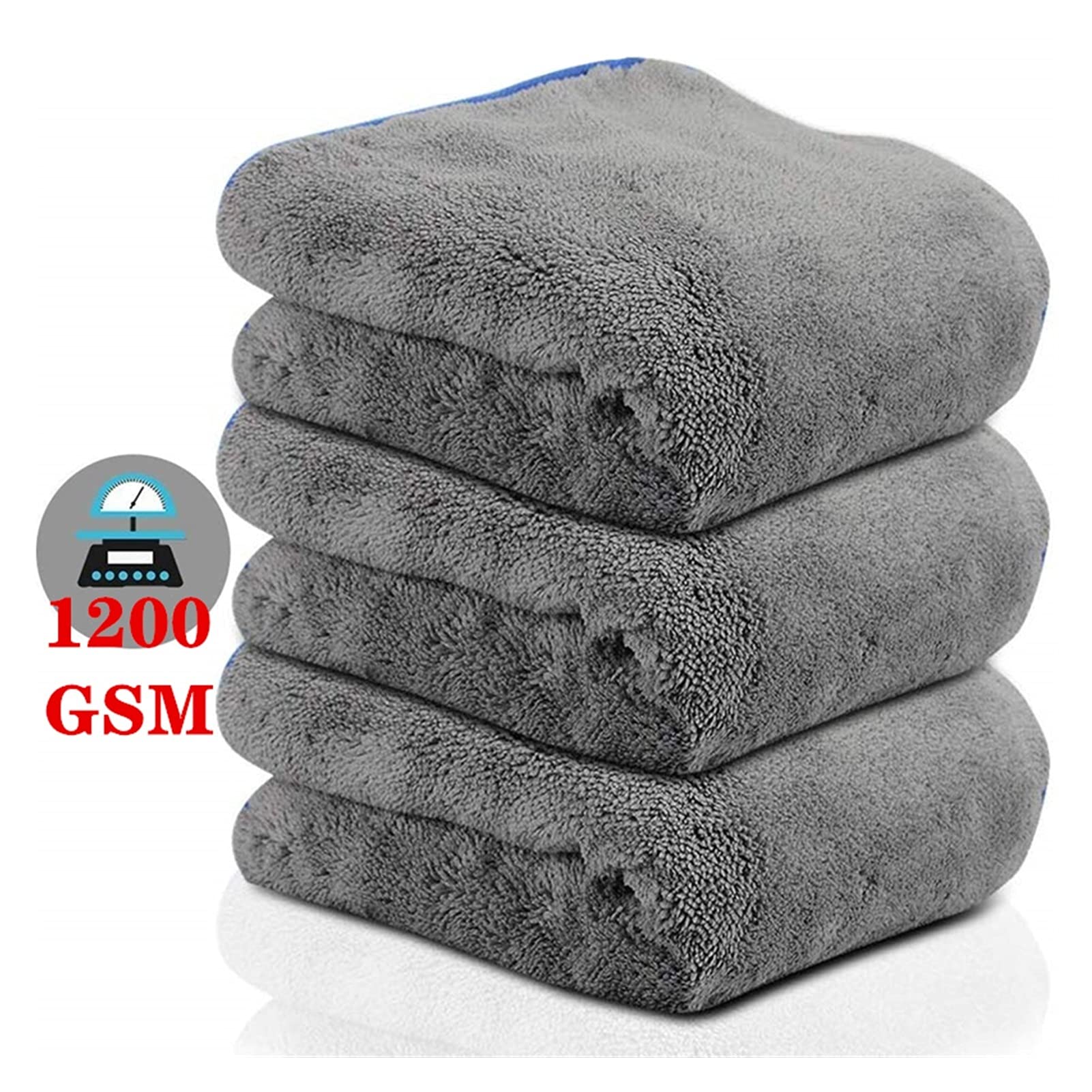 Toalla de microfibra ultragruesa Toallas de secado de automóviles Detallado de automóviles Limpieza Pulido Microfibra Paño de lavado de automóviles Accesorios (Color : 3 pack(blue)) (1 Pack(blue) )