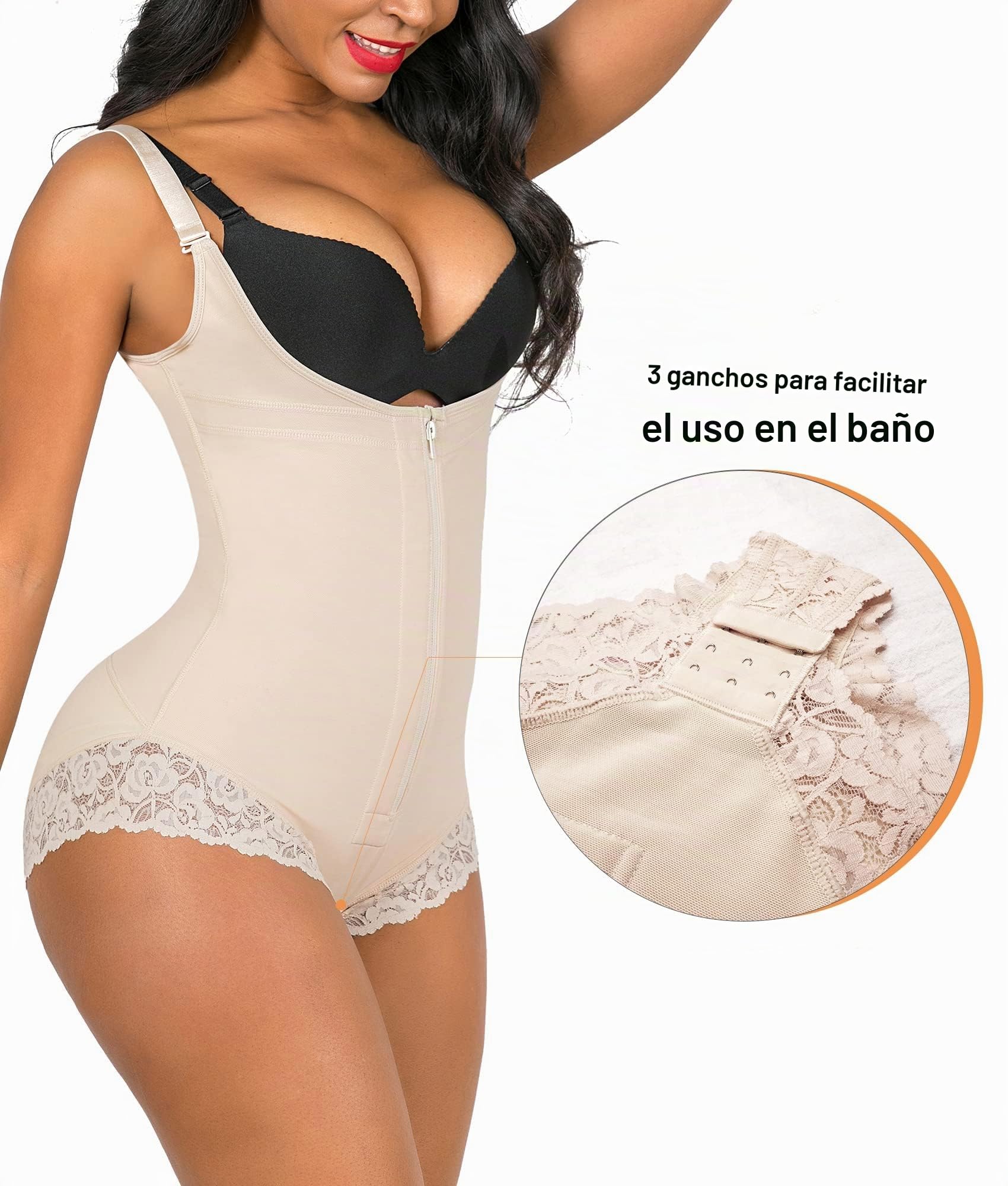 SHAPERX Body Reductor Mujer Fajas Reductoras Colombianas Shapewear Moldeadora Control de Abdomen Bodysuit Posparto