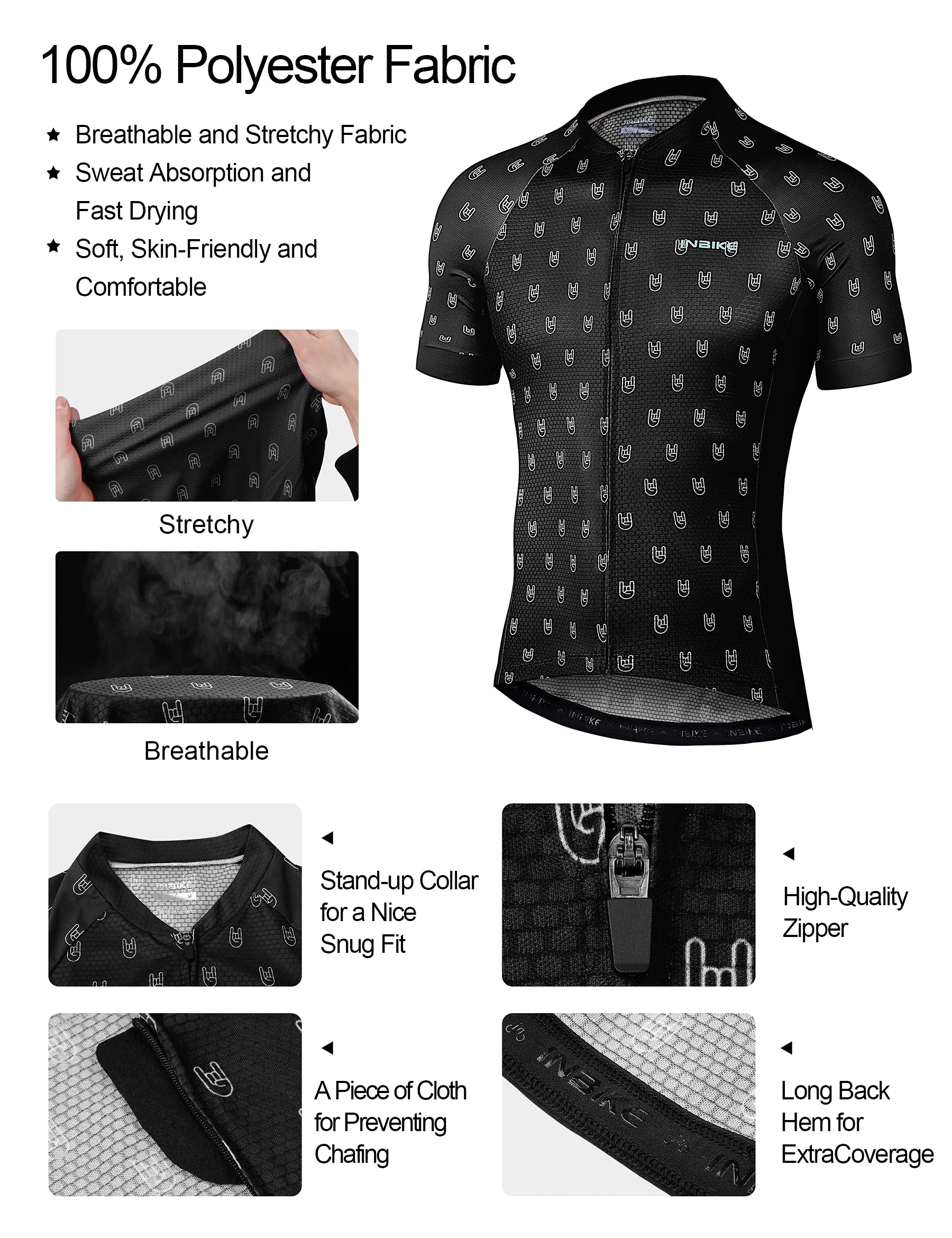 INBIKE Maillot VTT Cyclisme Homme Tenue Cycliste Respirant Manche Courte Séchage Rapide T-Shirt Velo de Route