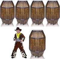 Fjoron 4PCS 25.1" Large Cardboard Pirate Whiskey Barrels - Western Cowboy Party Decorations, Photo Booth Props