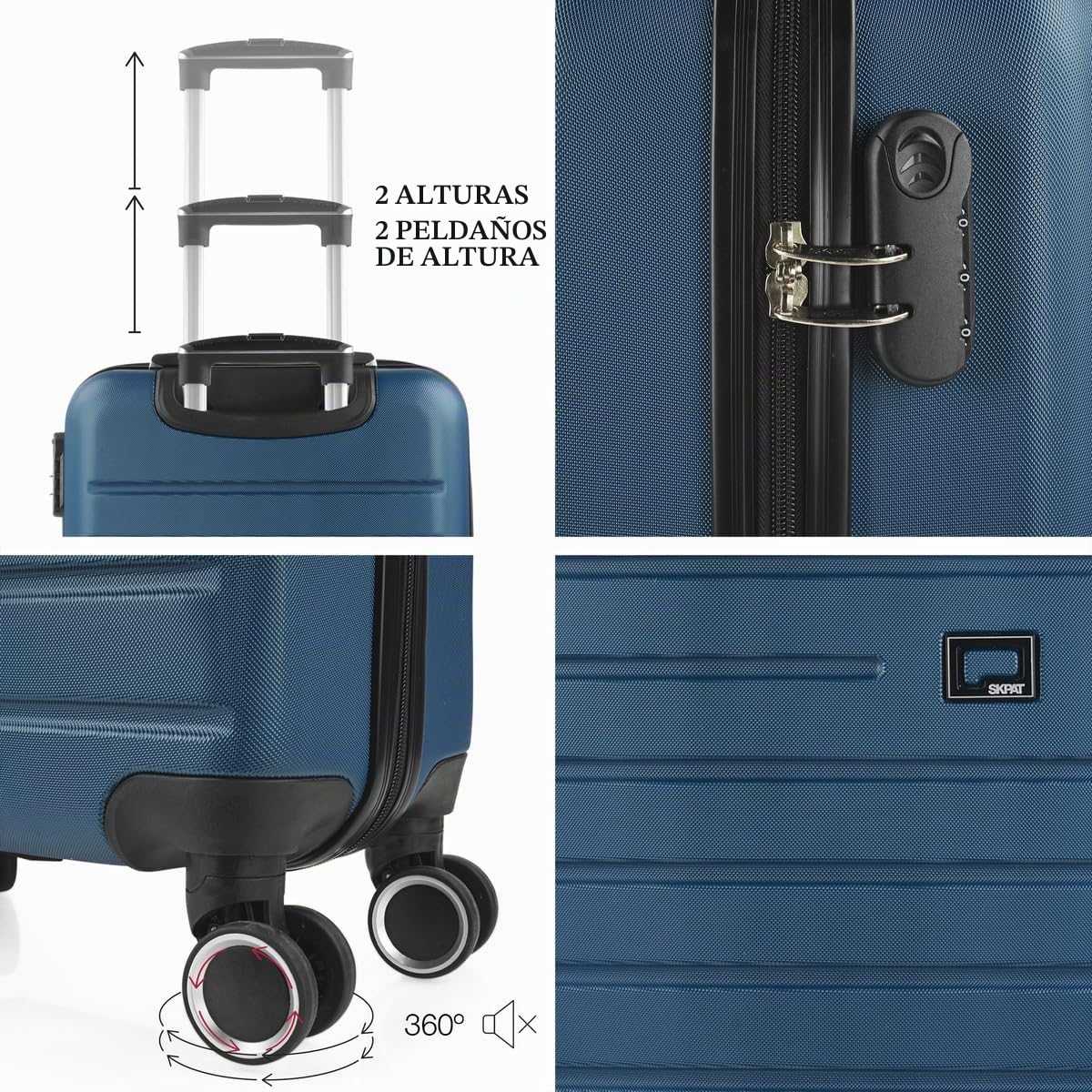 Maleta de cabina 55x40x20 - Maletas De Viaje Cabina Rígidas Trolley Con 4 R
