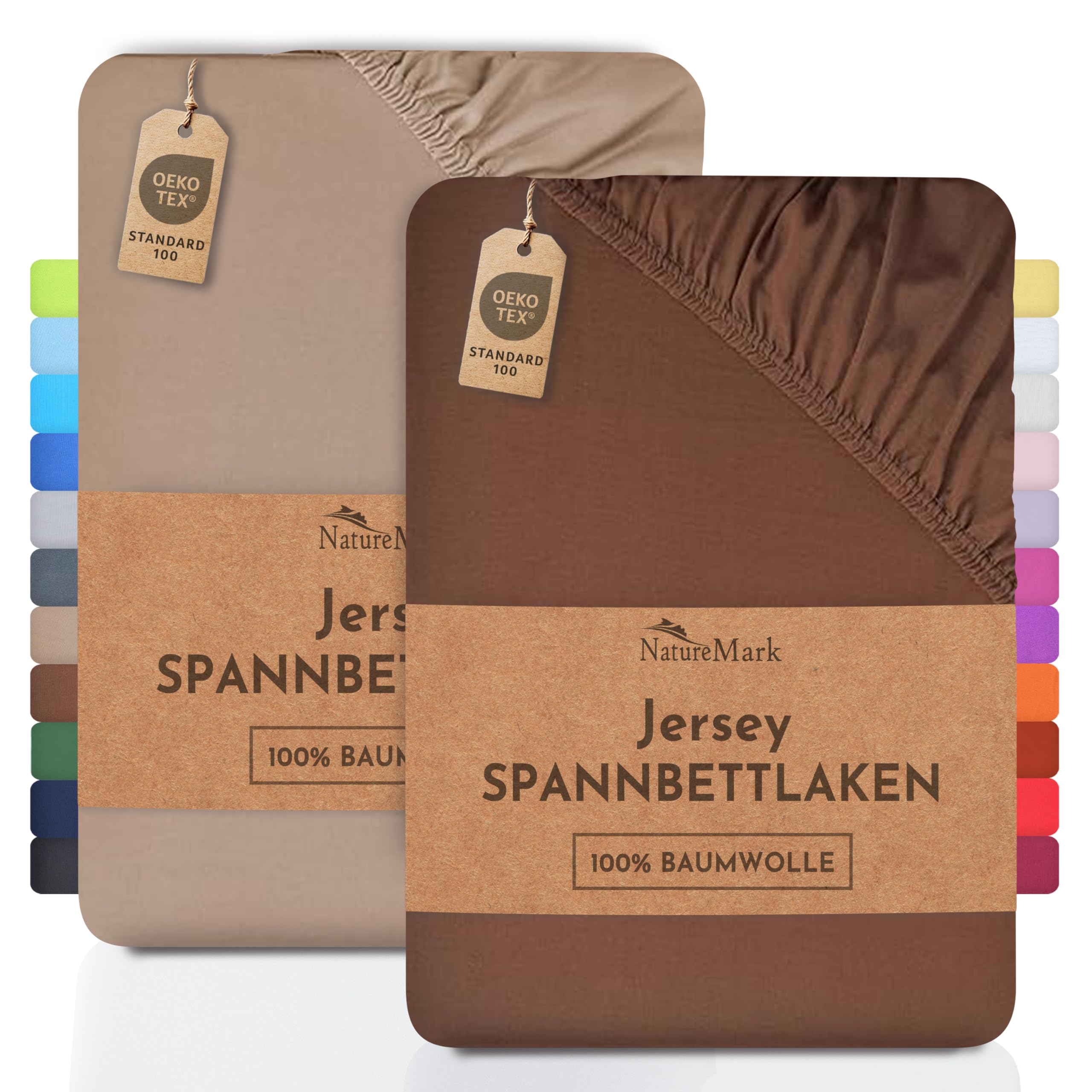 2 Jersey Spannbettlaken Spannbetttuch Baumwolle Qualität Ökotex Standard 100