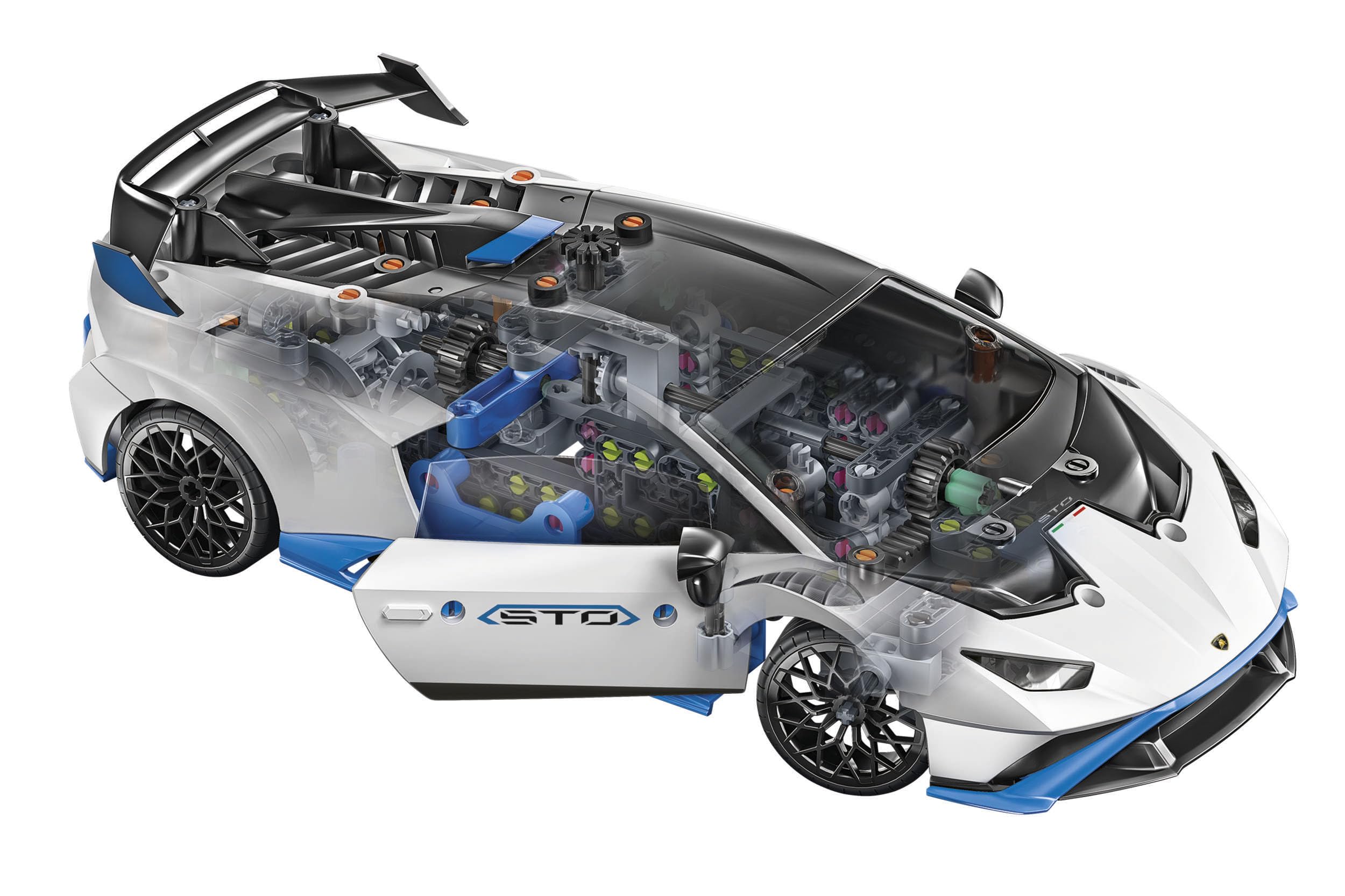 Clementoni Scienza e Gioco Build- Lamborghini Huracan STO Laboratorio di Meccanica, Kit Costruzioni Bambini 8+Anni, Auto Sportiva da Assemblare con Differenziale, Made in Italy, Lingua Italiana, 19491
