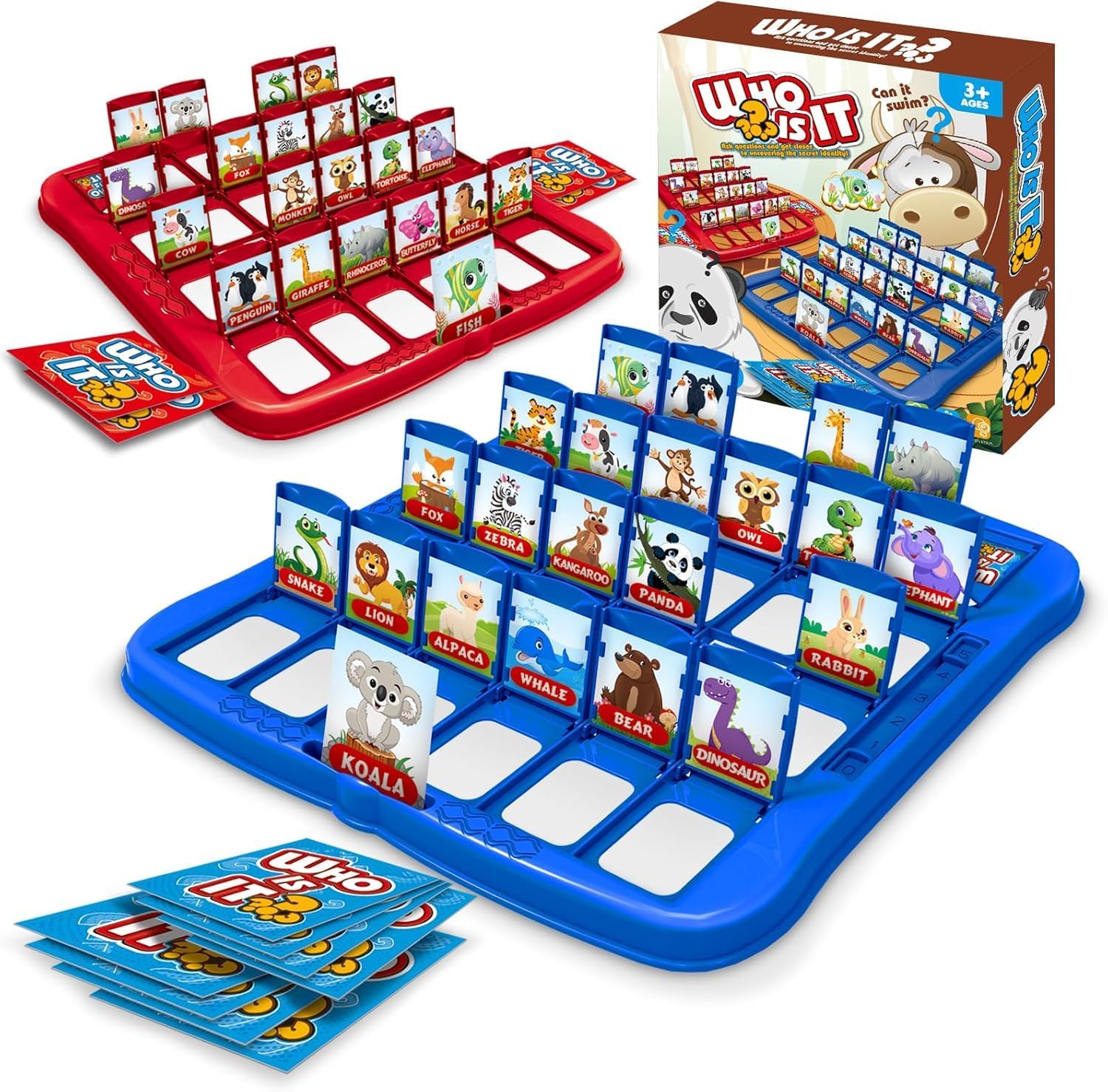 FCXVXCL Who is It Kids Games Who Is Game? Animal Guessing Board Educational Entertainment Toy Easy to Set Up 2 Players Gifts for Friends Ideal for Family Nights Parties