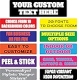 Custom Bumper Sticker | Customizable Bumper Sticker | Multiple Sizes and Quantities | 20 Fonts | 10 Background Colors | Easy to Personalize (Black, 10-Inch by 3-Inch)