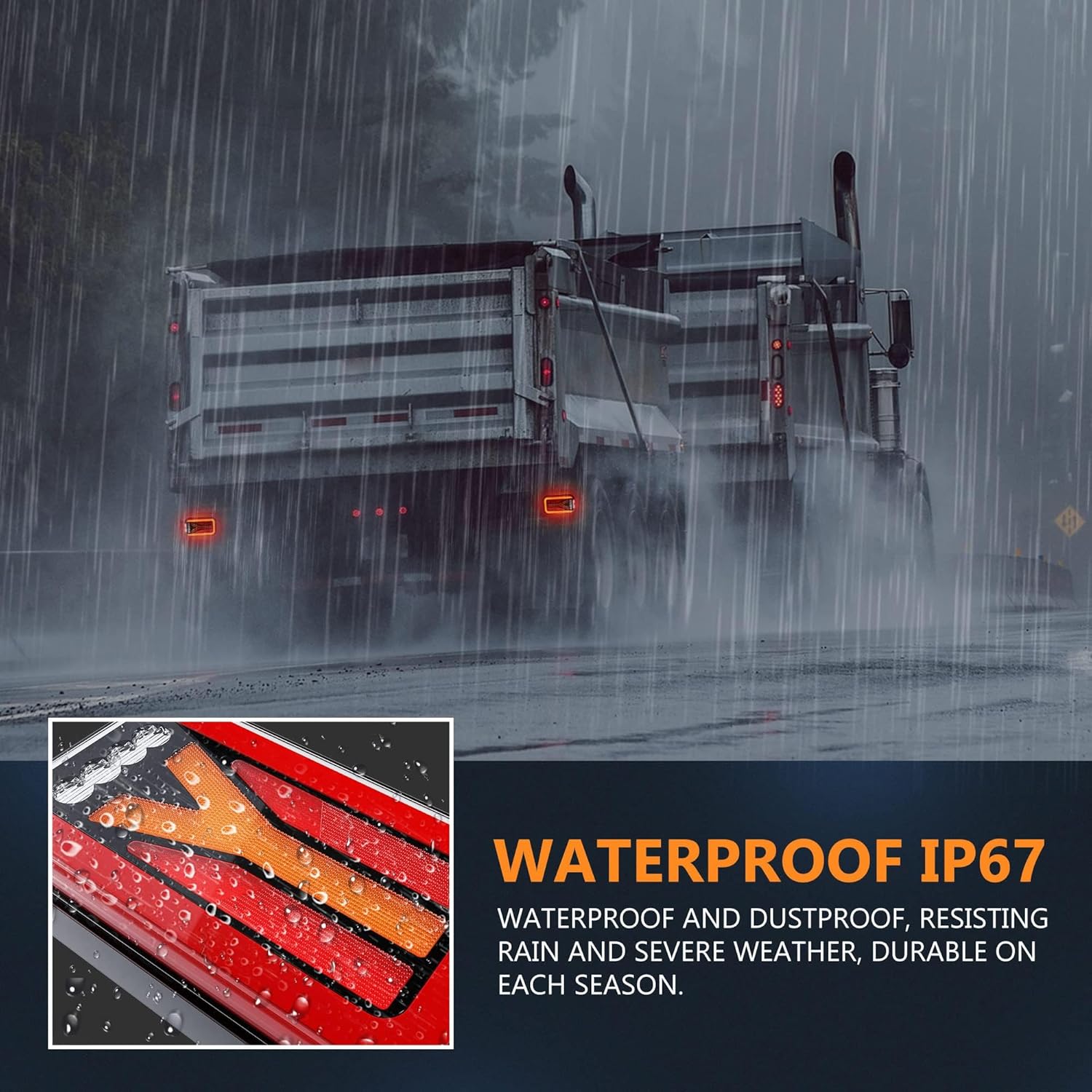 2Pack Magnetic Wireless LED Trailer Rear Lights Kit, Rechargeable LED Turn Brake Parking Lights Indicator License Plate Lights for Trucks Trailers Caravans Campers RVs - Universal 4 Pin & 7 Pin