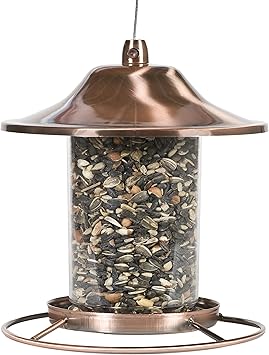 Perky-Pet 517282 Copper Panorama Bird Feeder 312C, 1 Tier